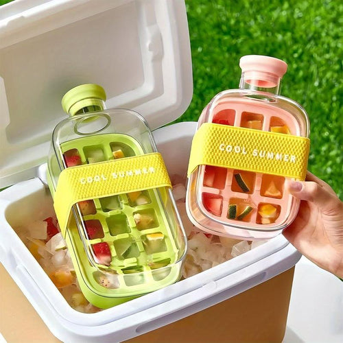 2-in-1 Ice Cube Bottle with Straw
