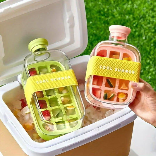 2-in-1 Ice Cube Bottle with Straw